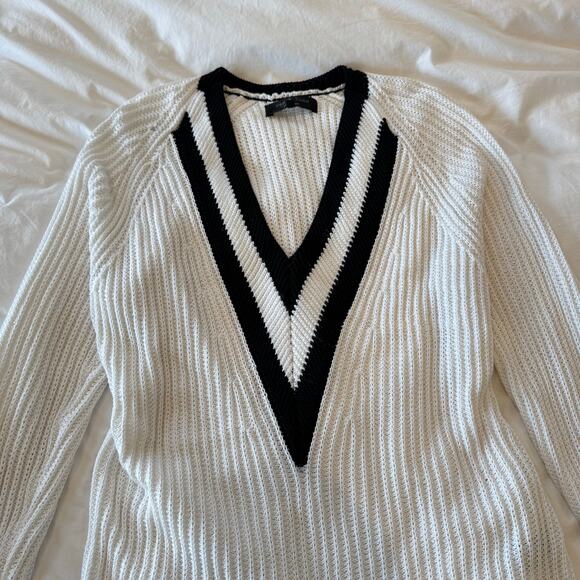 Rag & Bone Talia White V-Neck Oversized Sweater Size S Slouchy Soft Knit - Picture 4 of 6